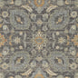 8' Taupe Orange And Gray Wool Floral Distressed Runner Rug
