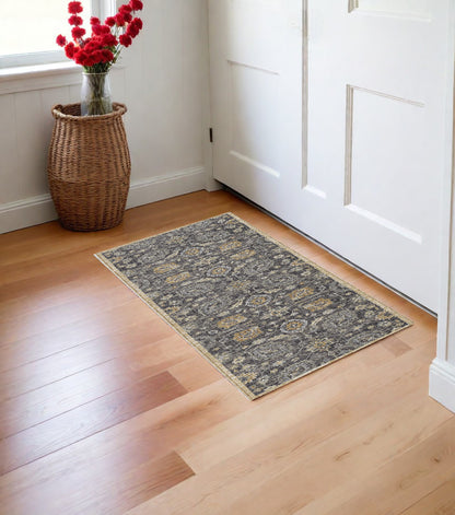 91 X 130 Taupe Wool Rug