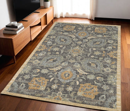 91 X 130 Taupe Wool Rug