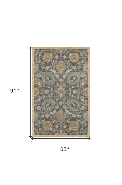 91 X 130 Taupe Wool Rug