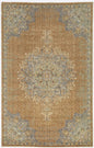 3' X 5' Coffee Brown Machine Woven Floral Medallion Indoor Area Rug