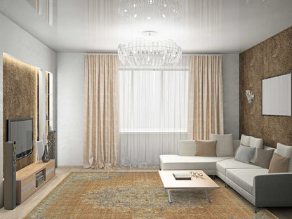 5' X 7' Brown And Gray Wool Medallion Area Rug