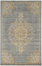 8' Slate Grey Machine Woven Vintage Traditional Indoor Runner Rug