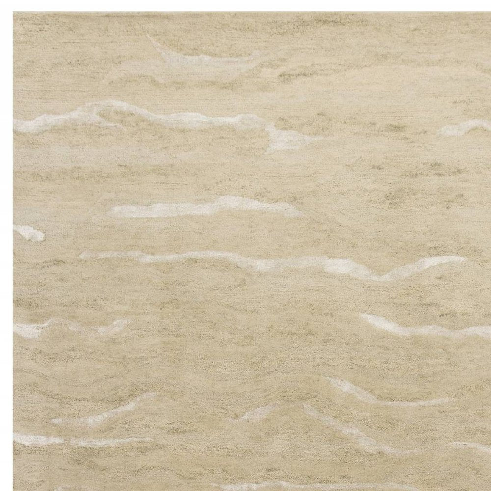 5' X 7' Beige And Ivory Abstract Hand Tufted Area Rug