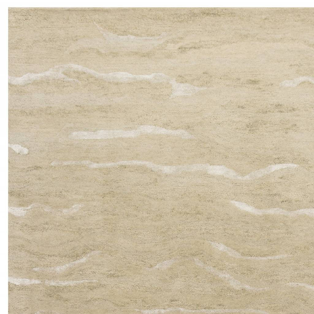 3' X 5' Beige And Ivory Abstract Hand Tufted Area Rug