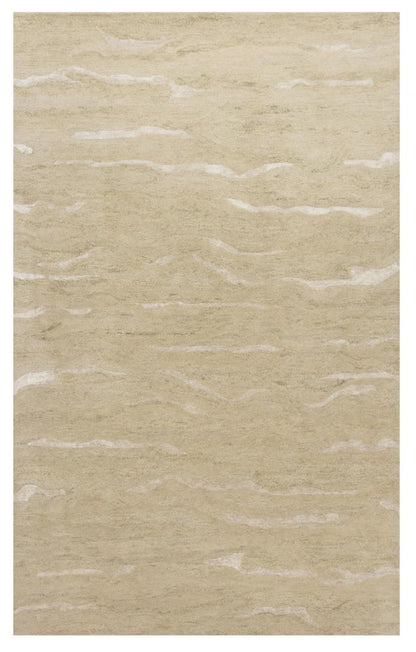 5' X 7' Beige And Ivory Abstract Hand Tufted Area Rug