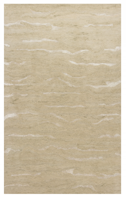 3' X 5' Beige And Ivory Abstract Hand Tufted Area Rug