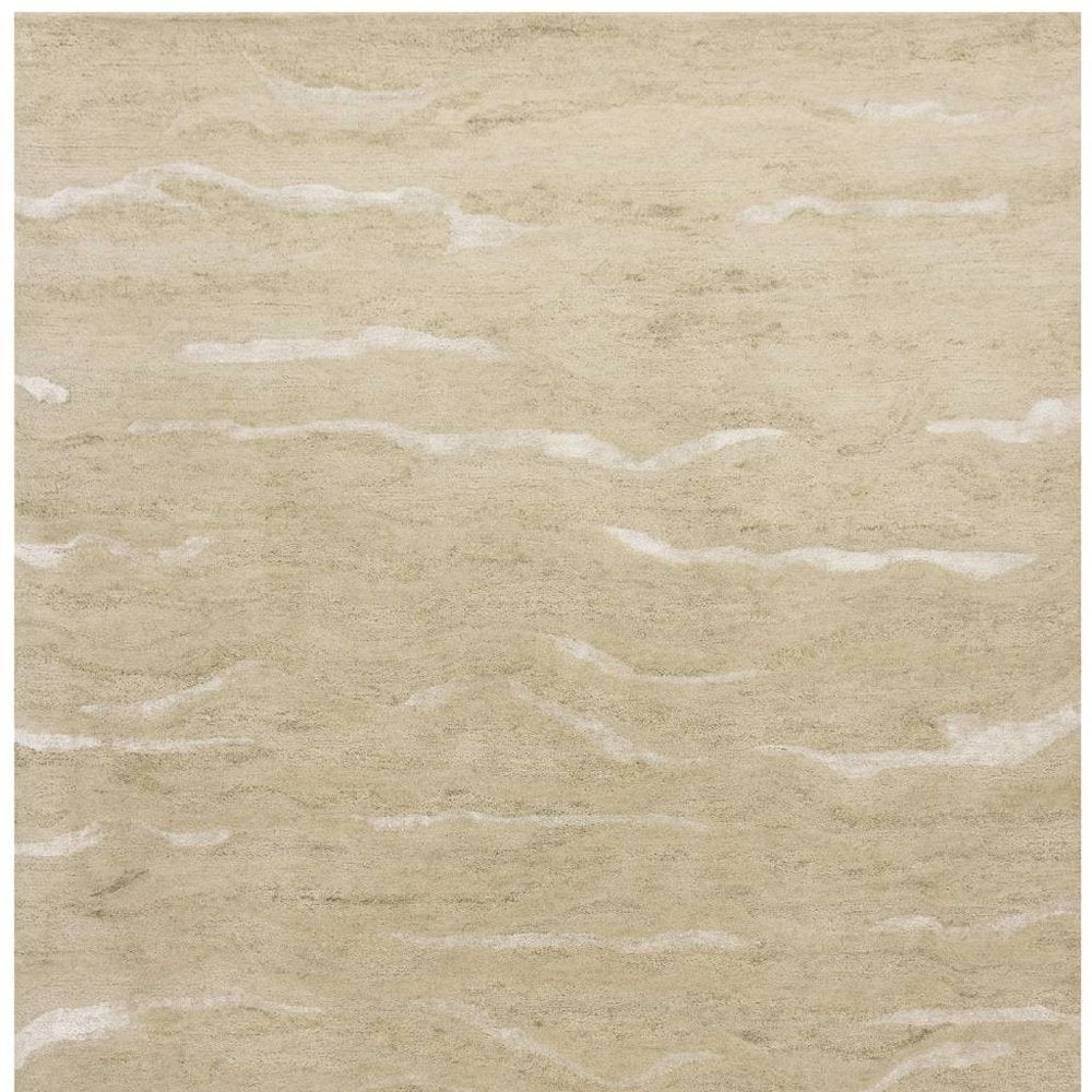 5' X 7' Beige And Ivory Abstract Hand Tufted Area Rug