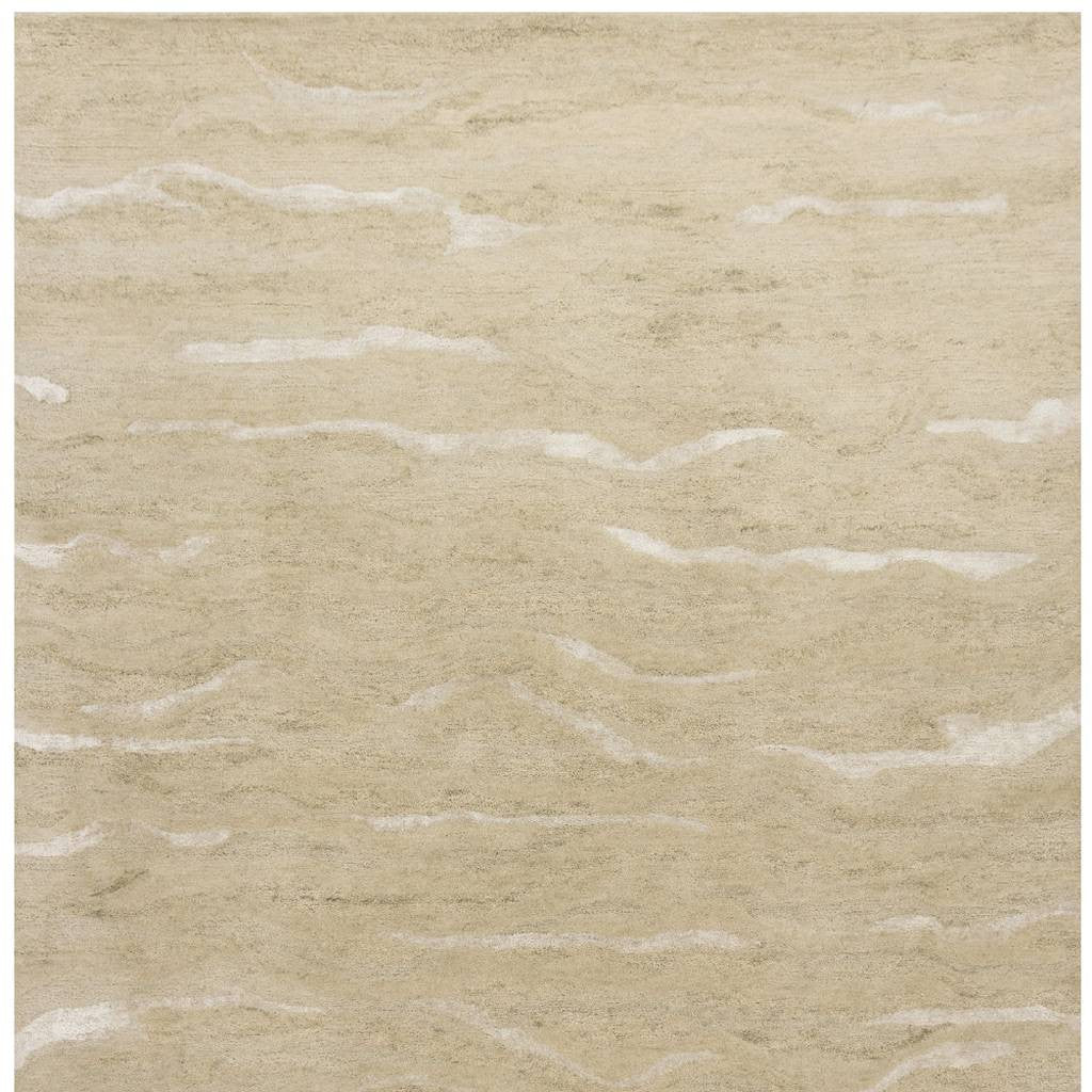 3' X 5' Beige And Ivory Abstract Hand Tufted Area Rug