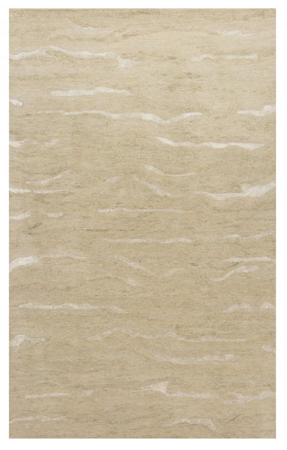 3' X 5' Beige And Ivory Abstract Hand Tufted Area Rug