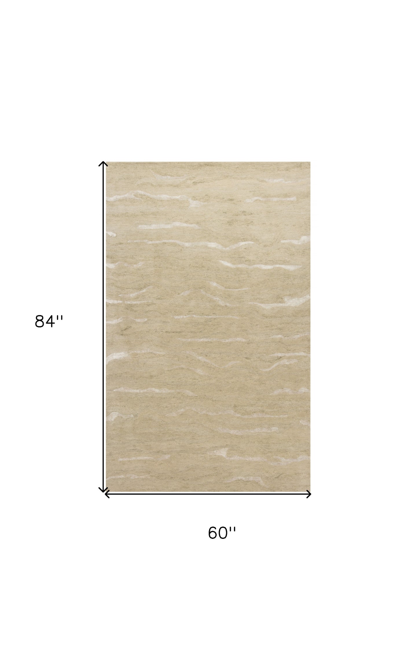 3' X 5' Beige And Ivory Abstract Hand Tufted Area Rug