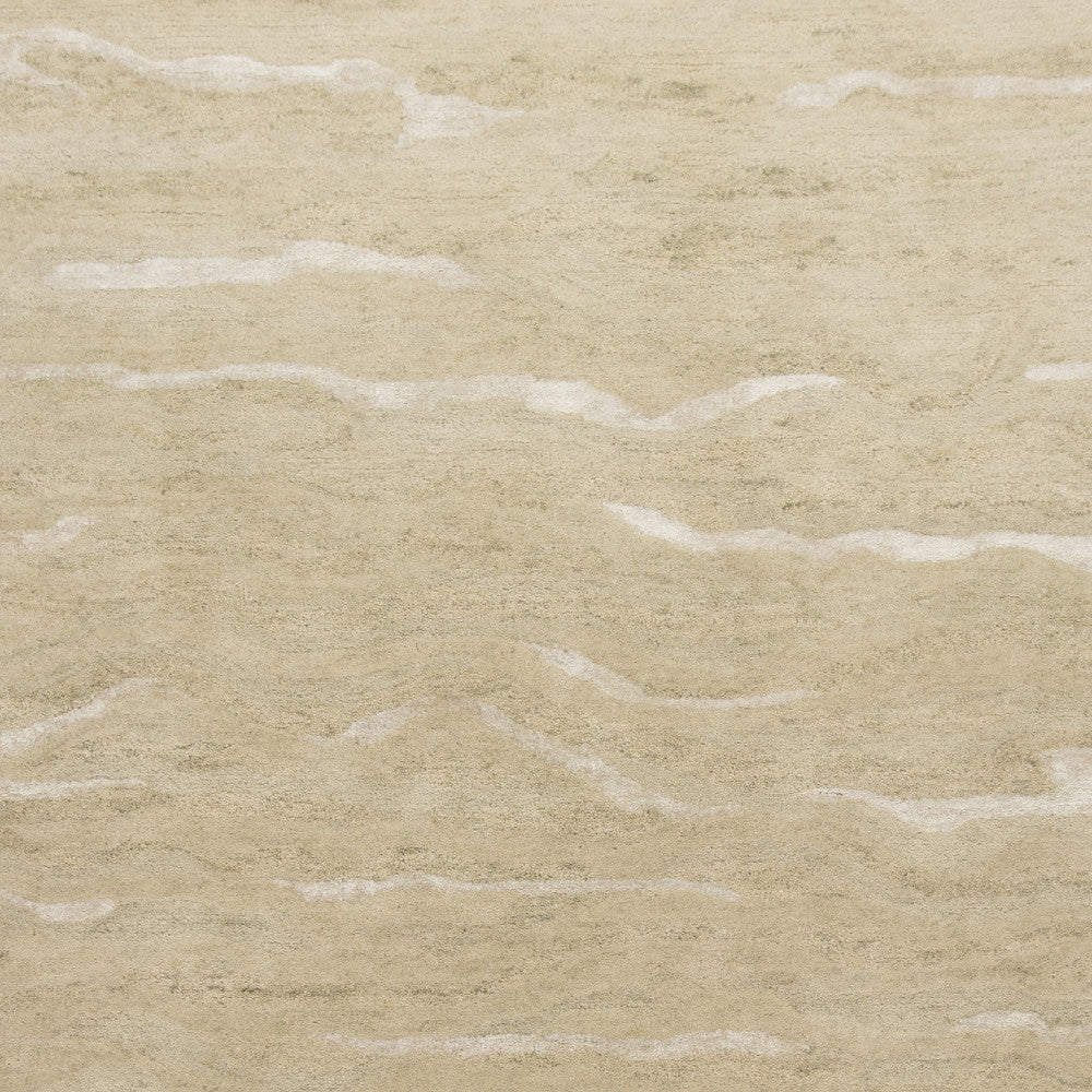 3' X 5' Beige And Ivory Abstract Hand Tufted Area Rug