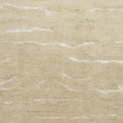 3' X 5' Beige And Ivory Abstract Hand Tufted Area Rug