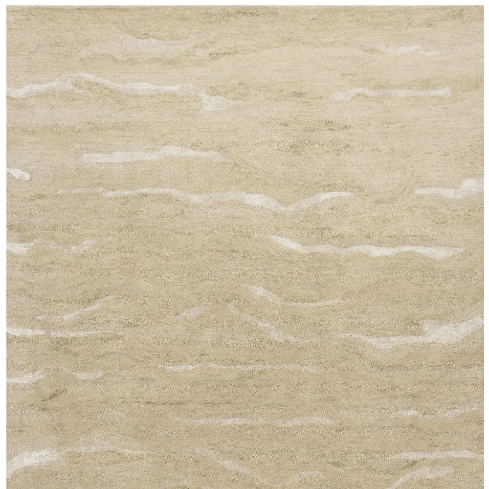 3' X 5' Beige And Ivory Abstract Hand Tufted Area Rug