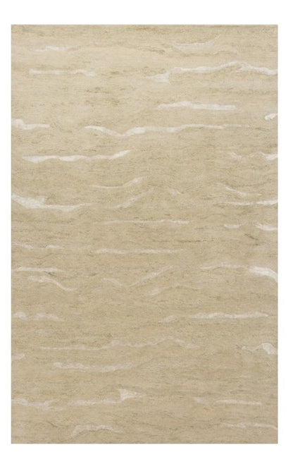3' X 5' Beige And Ivory Abstract Hand Tufted Area Rug