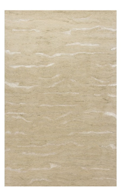 3' X 5' Beige And Ivory Abstract Hand Tufted Area Rug
