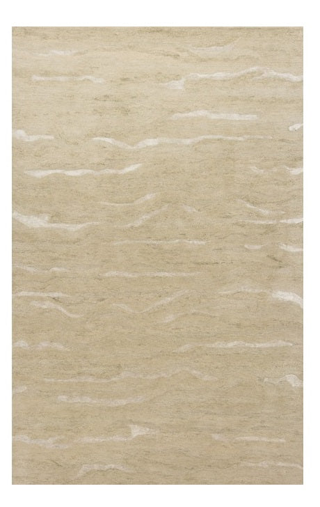 3' X 5' Beige And Ivory Abstract Hand Tufted Area Rug