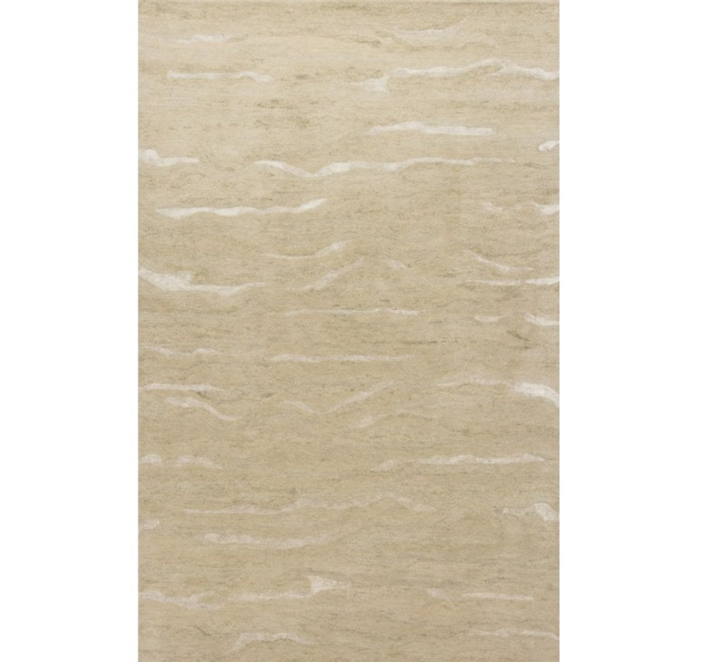 3' X 5' Beige And Ivory Abstract Hand Tufted Area Rug