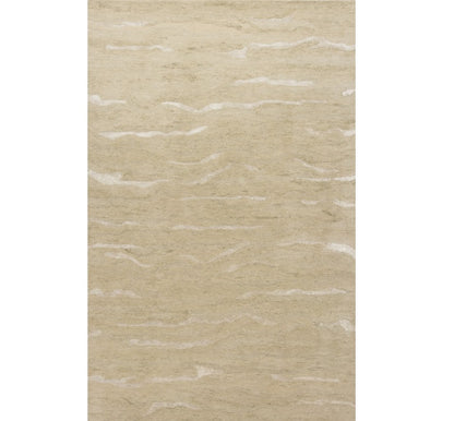 3' X 5' Beige And Ivory Abstract Hand Tufted Area Rug