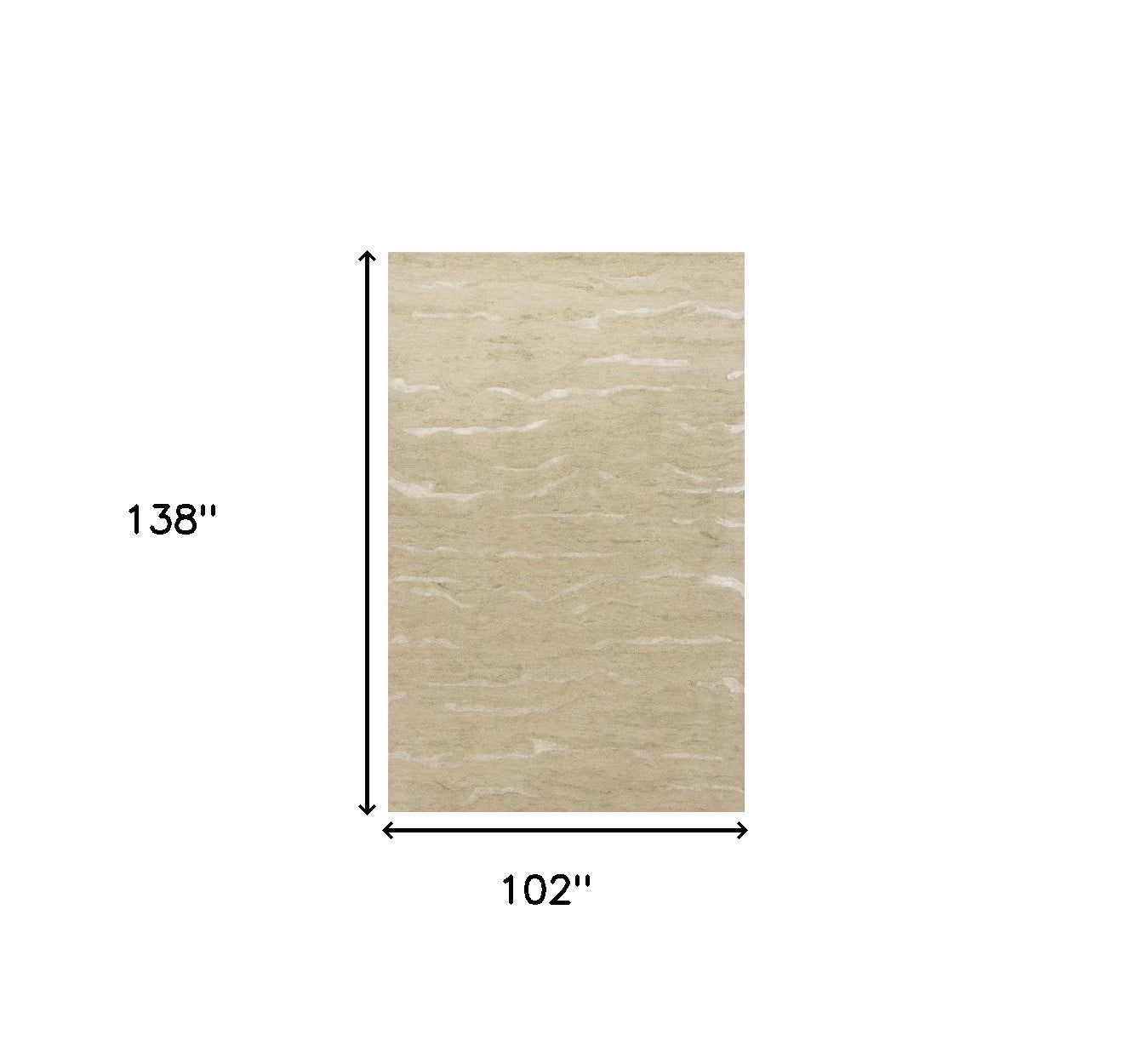 3' X 5' Beige And Ivory Abstract Hand Tufted Area Rug
