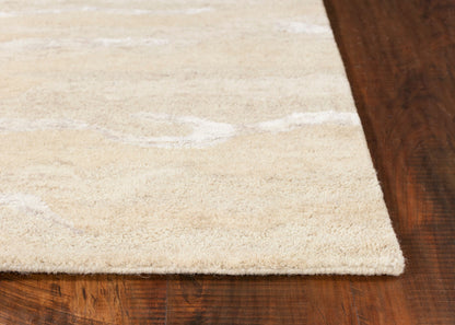 5' X 7' Beige And Ivory Abstract Hand Tufted Area Rug