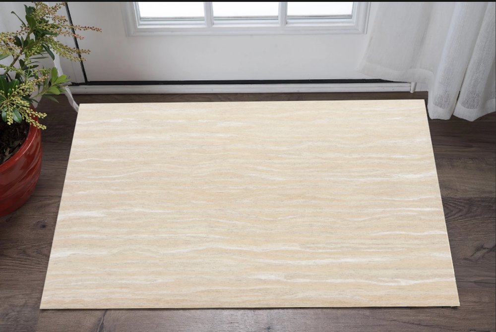 9' X 12' Beige And Ivory Abstract Hand Tufted Area Rug
