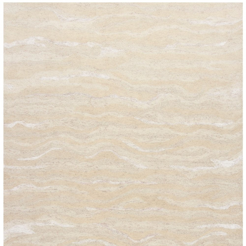5' X 7' Beige And Ivory Abstract Hand Tufted Area Rug