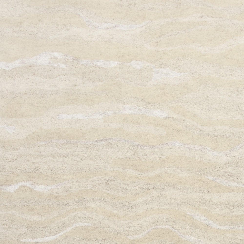 5' X 7' Beige And Ivory Abstract Hand Tufted Area Rug