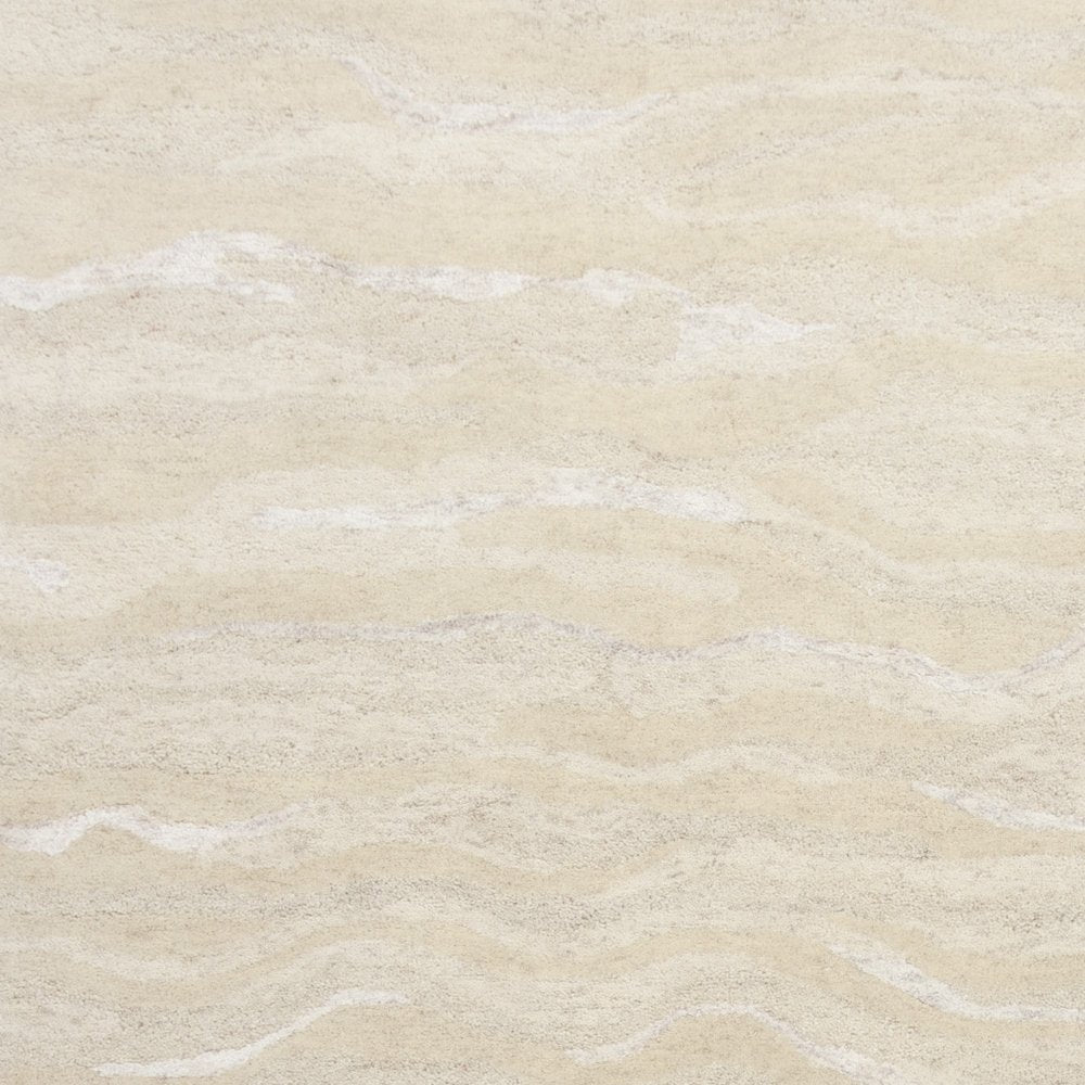 9' X 12' Beige And Ivory Abstract Hand Tufted Area Rug