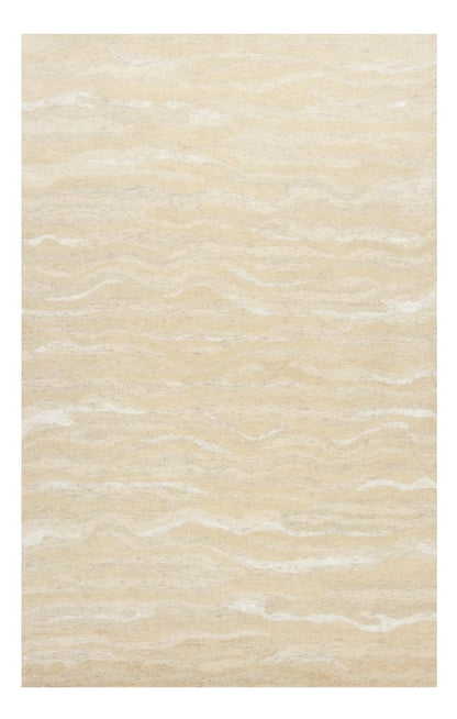 9' X 12' Beige And Ivory Abstract Hand Tufted Area Rug