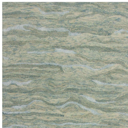 5' X 7' Blue Green And Beige Abstract Hand Tufted Area Rug