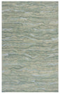 5' X 7' Blue Green And Beige Abstract Hand Tufted Area Rug