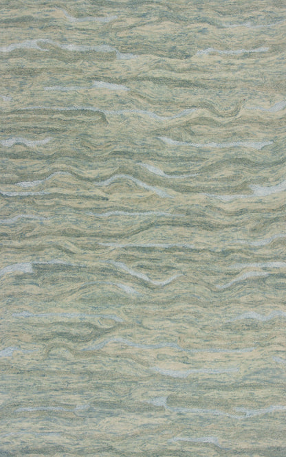 8' X 10' Blue Green And Beige Abstract Hand Tufted Area Rug