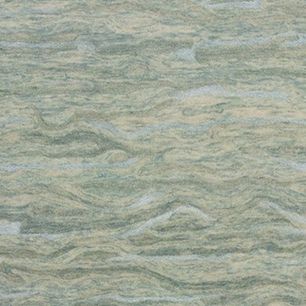 8' X 10' Blue Green And Beige Abstract Hand Tufted Area Rug