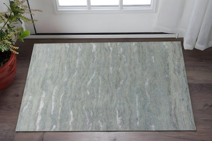 5' X 7' Slate Gray And Ivory Abstract Hand Tufted Area Rug