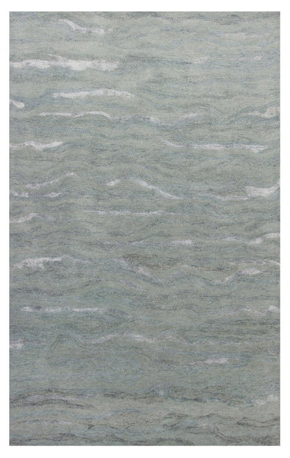 5' X 7' Slate Gray And Ivory Abstract Hand Tufted Area Rug