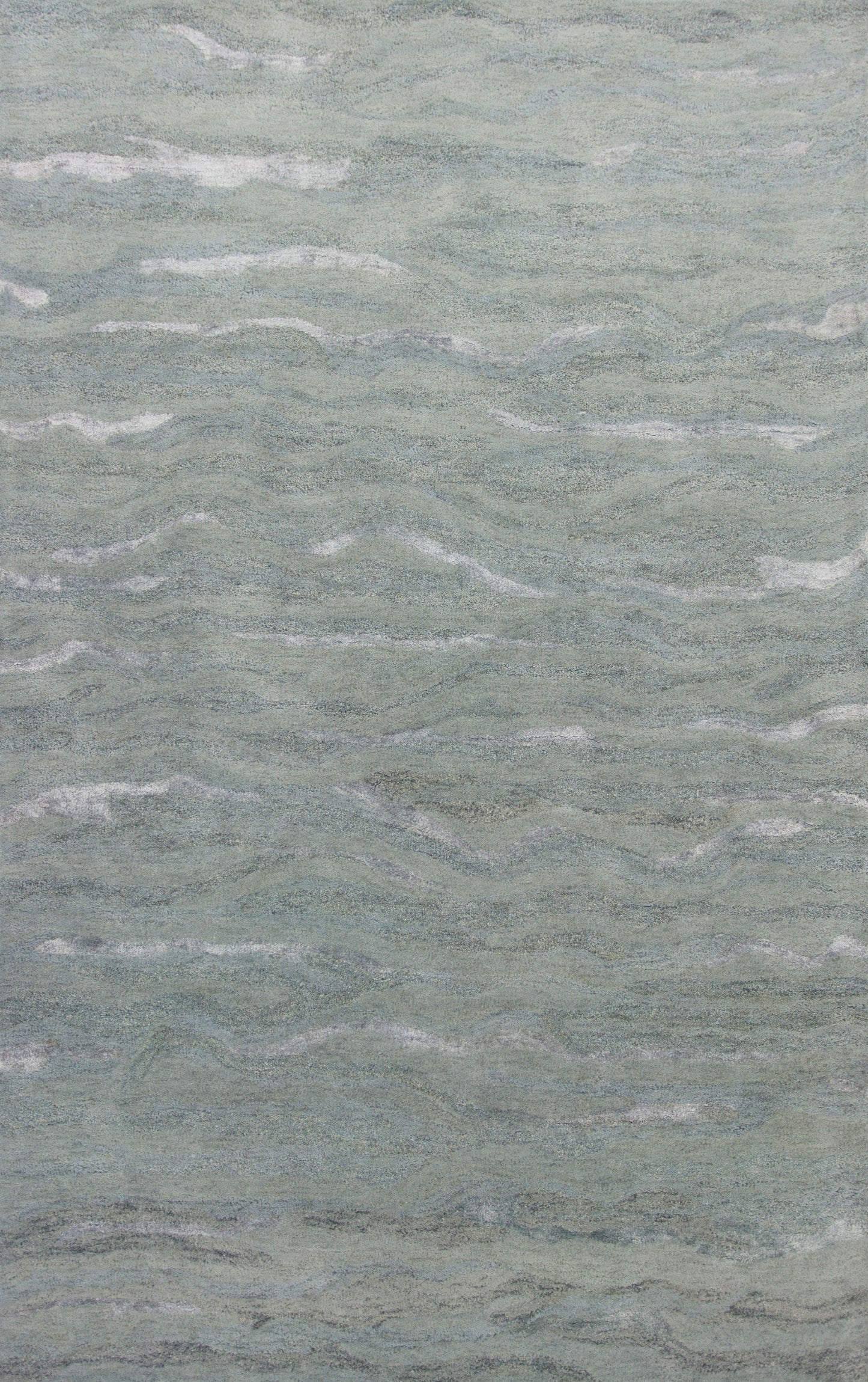 5' X 7' Slate Gray And Ivory Abstract Hand Tufted Area Rug