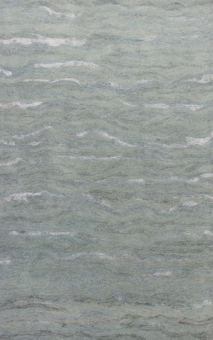 5' X 7' Slate Gray And Ivory Abstract Hand Tufted Area Rug
