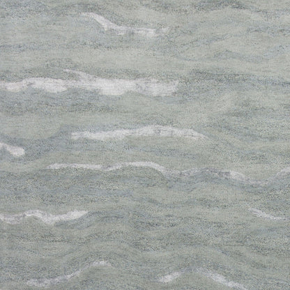 5' X 7' Slate Gray And Ivory Abstract Hand Tufted Area Rug