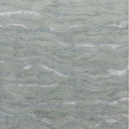 9' X 12' Slate Gray And Ivory Wool Abstract Hand Tufted Area Rug