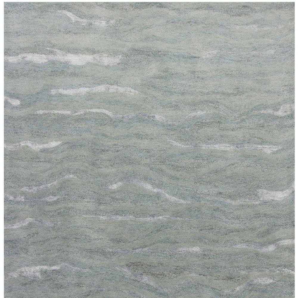 5' X 7' Slate Gray And Ivory Abstract Hand Tufted Area Rug
