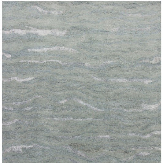 3' X 5' Slate Gray And Ivory Abstract Hand Tufted Area Rug
