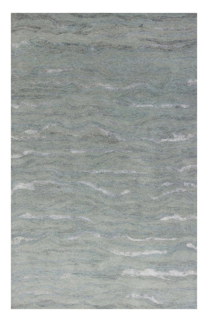 5' X 7' Slate Gray And Ivory Abstract Hand Tufted Area Rug