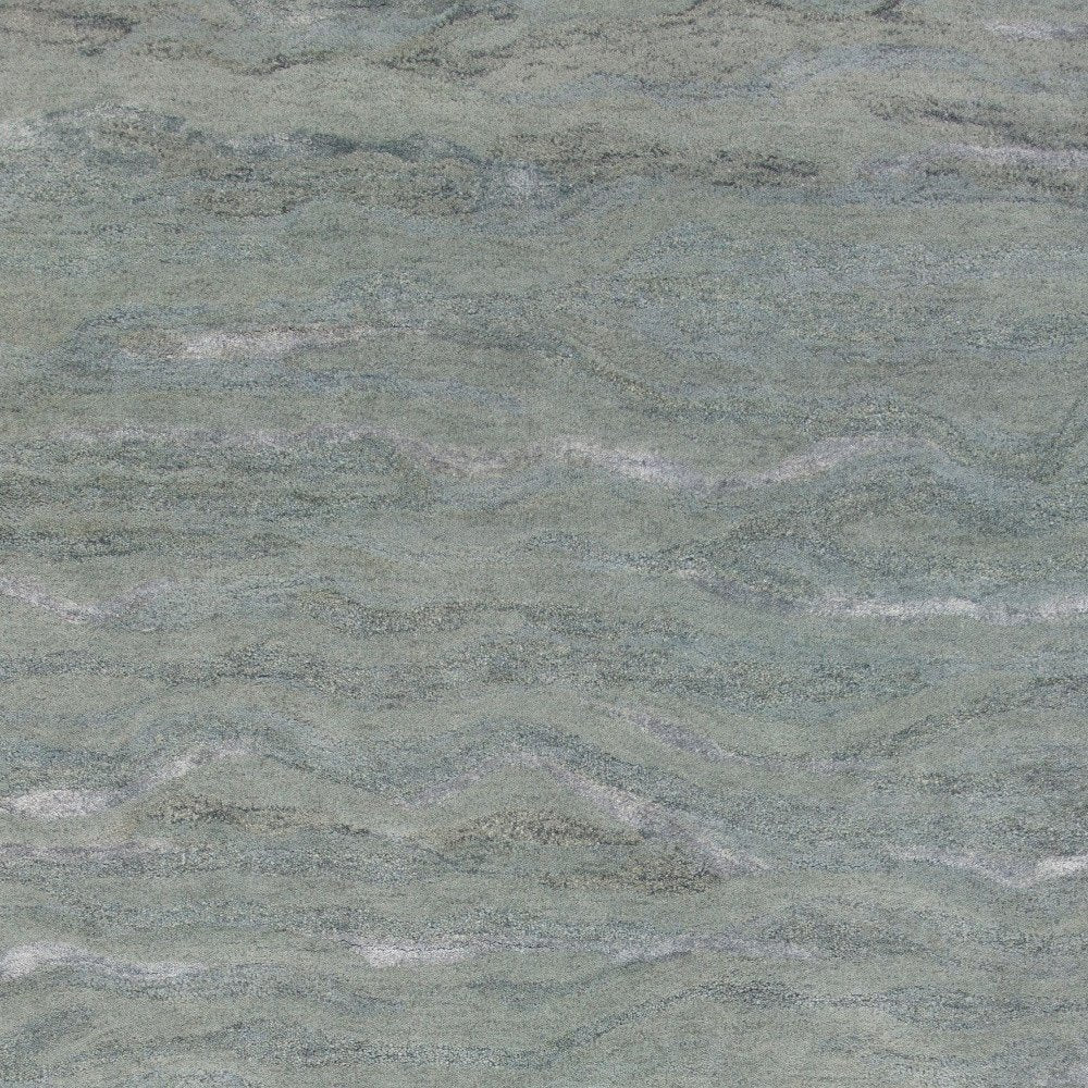 9' X 12' Slate Gray And Ivory Wool Abstract Hand Tufted Area Rug