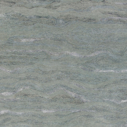 9' X 12' Slate Gray And Ivory Wool Abstract Hand Tufted Area Rug