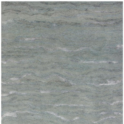 9' X 12' Slate Gray And Ivory Wool Abstract Hand Tufted Area Rug