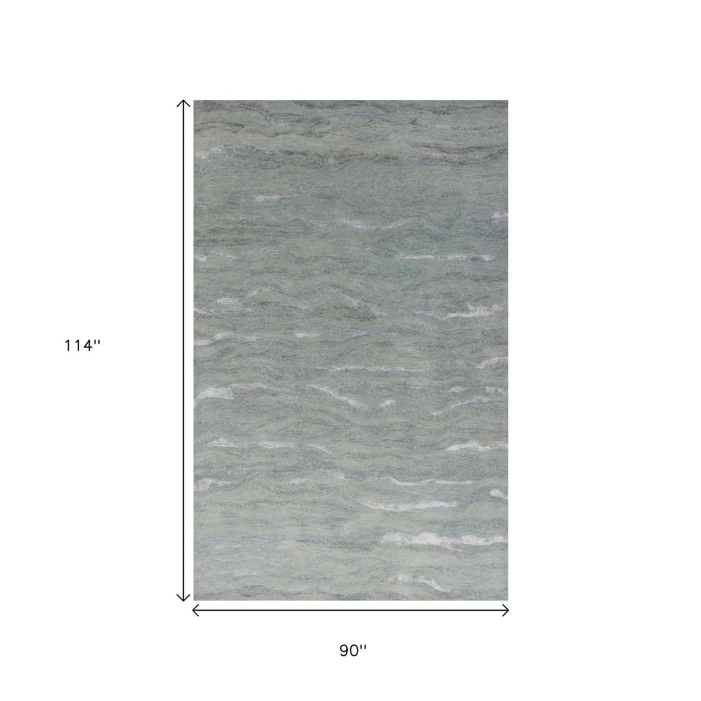 9' X 12' Slate Gray And Ivory Wool Abstract Hand Tufted Area Rug