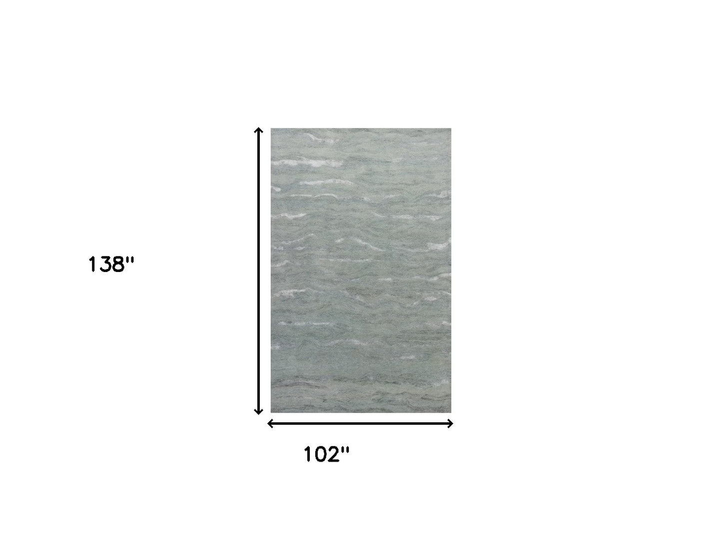 9' X 12' Slate Gray And Ivory Wool Abstract Hand Tufted Area Rug