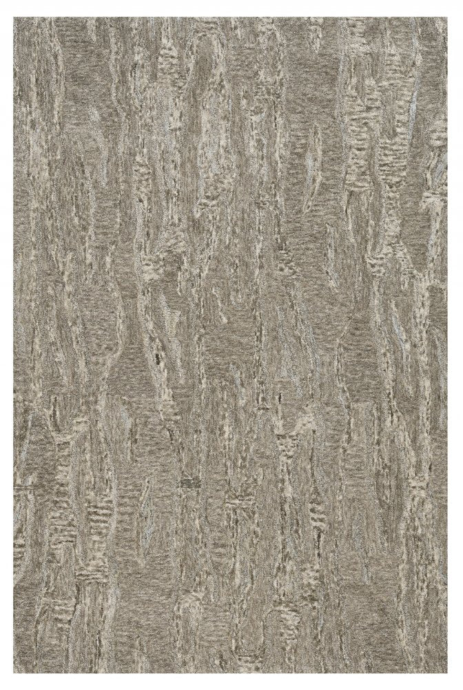 8' X 10' Sand And Gray Abstract Hand Tufted Area Rug