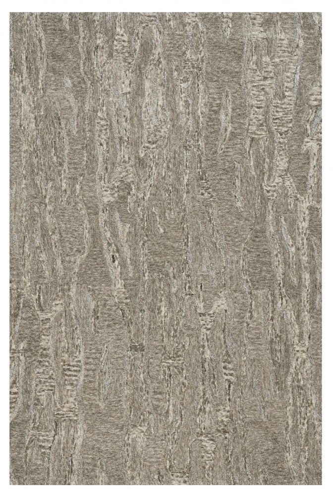 5' X 7' Sand And Gray Abstract Hand Tufted Area Rug